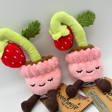 Greenhouse by Russ 6" Strawberry Plant "Kaitlyn" Recycled Stuffed Plush Toy x2 