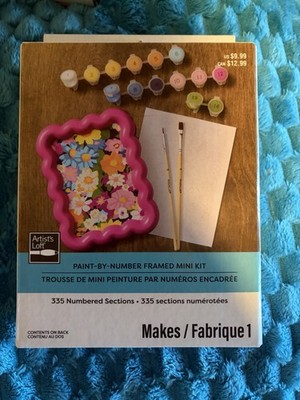 Artist s Loft Mini Paint By Number Framed Kit Floral DIY Craft NEW