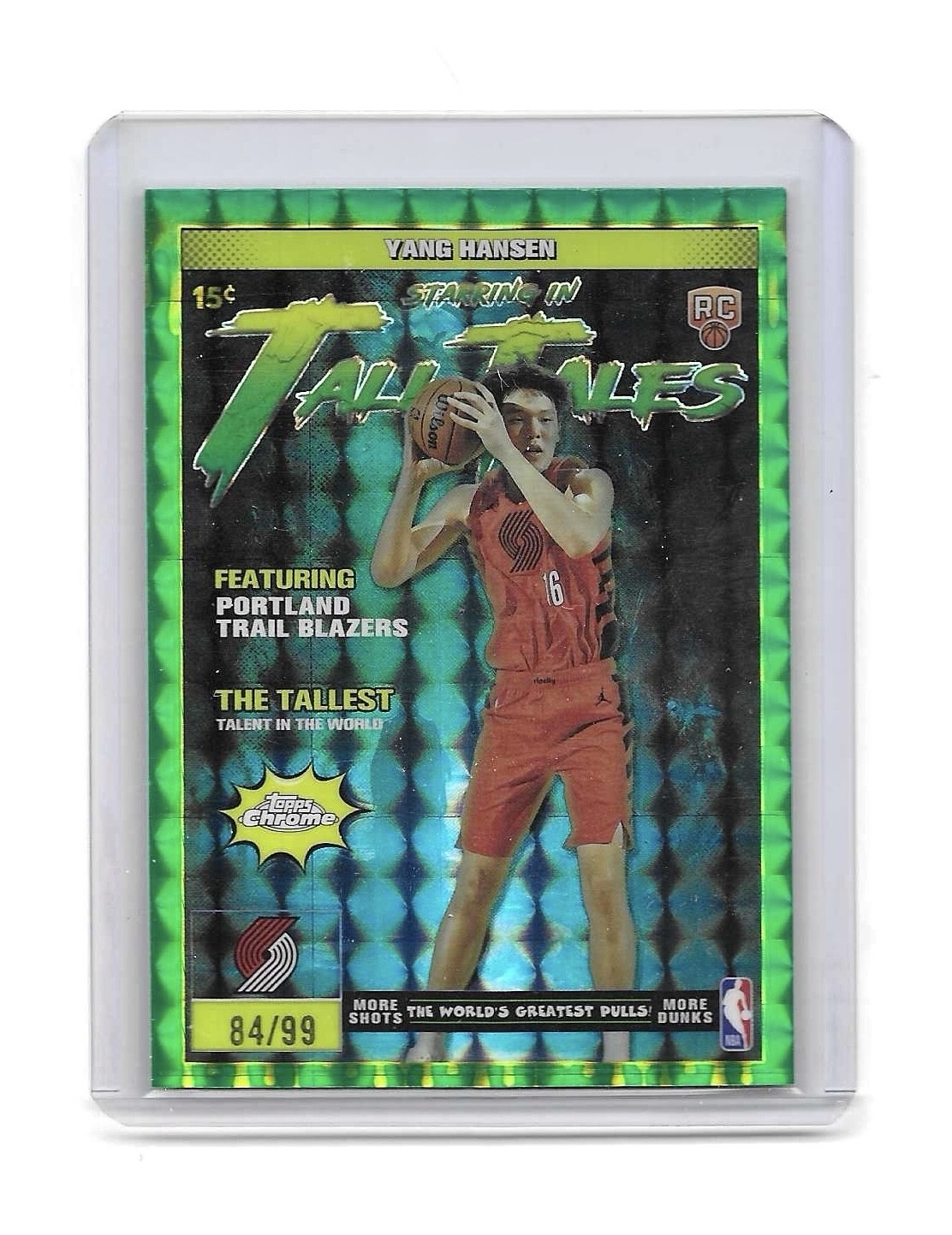 2025-26 Topps Chrome Tall Tales TT-21 RC Yang Hansen Green Geometric /99