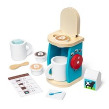 11-Piece Brew and Serve Wooden Coffee Maker Set - Play Kitchen Accessories