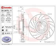 1x BREMBO Bremsscheibe Vorderachse Ø 342mm für Mercedes Benz  09.B475.11