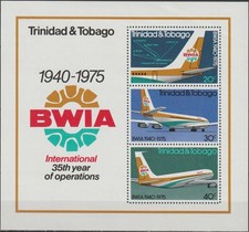 Trinité-et-Tobago S/S 35ème Ann British West Indies Airways 1975 MNH - 3 euros