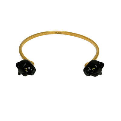 Nach bijoux face to face black panther open cuff Bracelet bangle in Porcelain