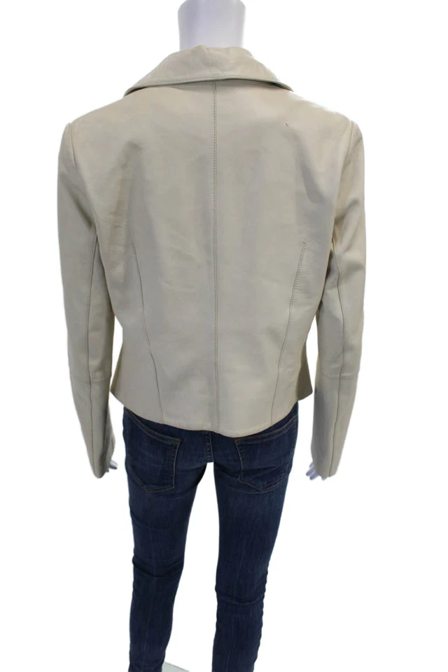 Chaqueta Andrew Marc Mujer Cuero Un Botón Cuello Chucky Beige Talla M Foto 4 de 4