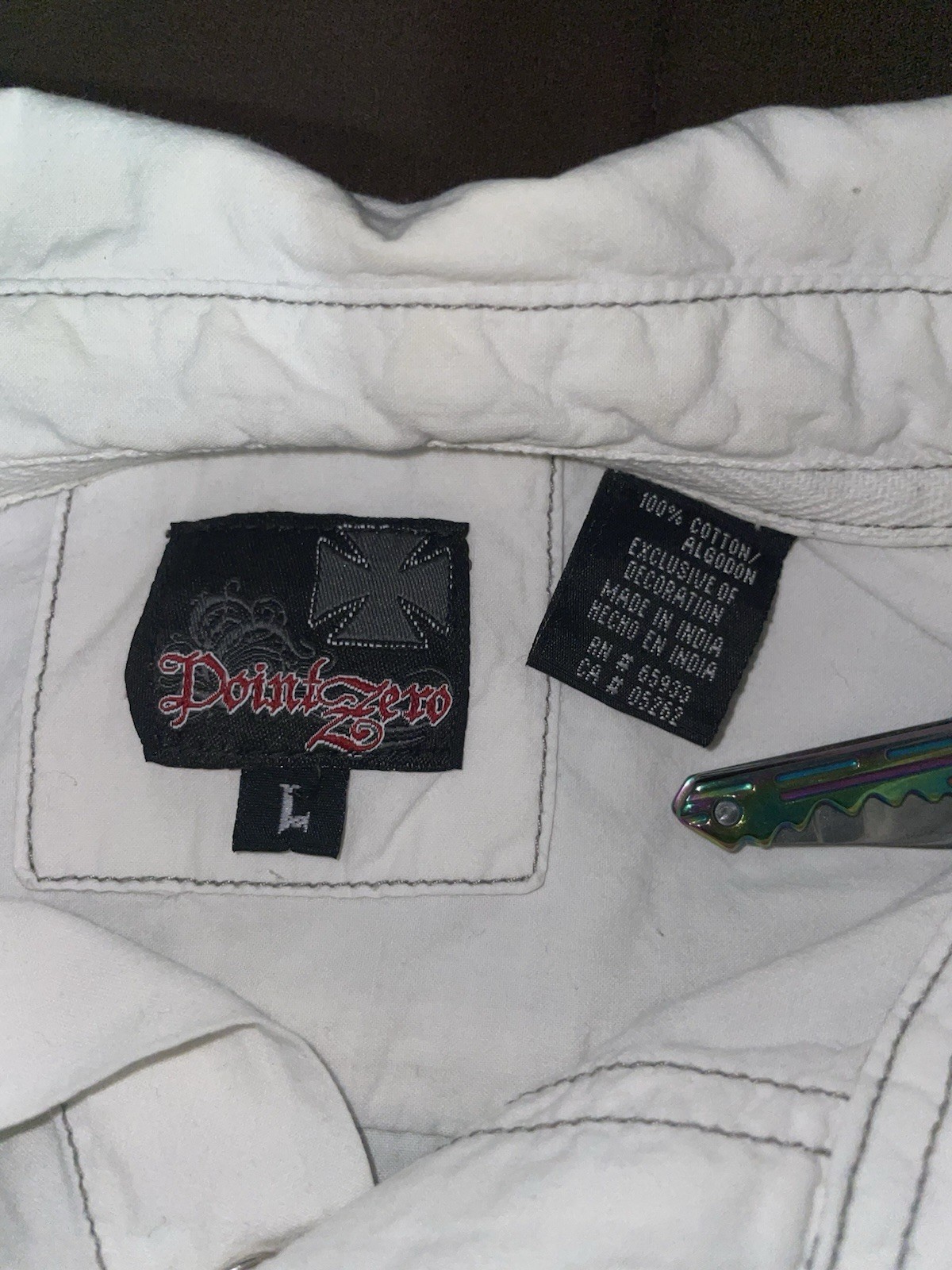 Point Zero Y2K White Button Down Shirt - image 3