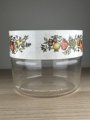 VTG MCM PYREX Corning Spice Of Life See N Store Glass Canister Storage Jar