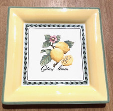 Piatto Villeroy & Boch giardino francese forma quadrata agrumi limone frutta 27 cm