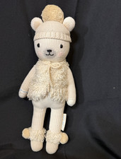 cuddle kind Handmade Beige Knit Bear Stuffed Animal Plush Small 2022