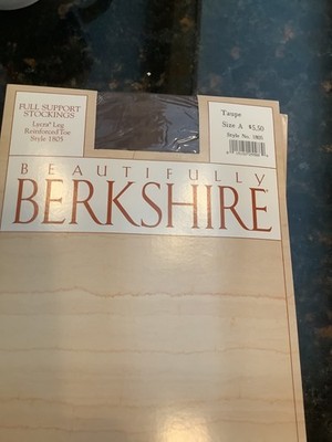 4/Pairs Berkshire Woman s VTG 80s Stockings Taupe Lycra Thigh High SZ A