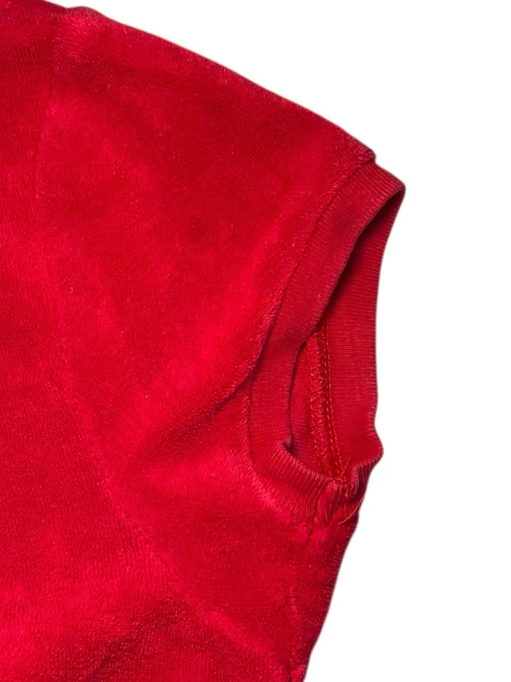 Disney Minnie Mouse Y2K Niñas 10/12 Rojo Cereza Terry Paño Cremallera Completa Vestido de Verano Foto 4 de 4