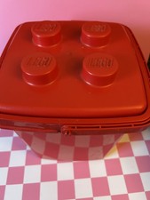 Vintage LEGO Red 11" Storage Tub Bucket + Lid & Handle 1992 *EMPTY NO BRICKS*