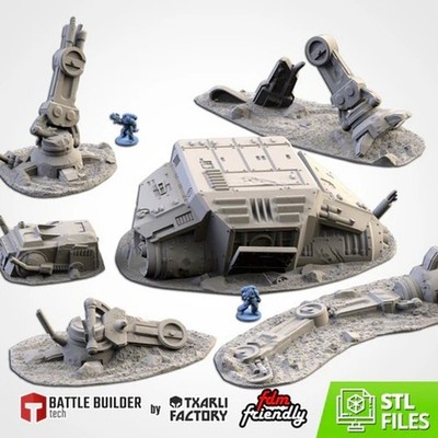 SW Destroyed All Terrain Armored Transport (AT-AT)   3D Printed Sci-Fi Wargaming