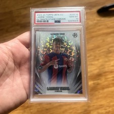 2023-24 Topps UEFA CC Lamine Yamal Ultimate Stage Chrome RC PSA 10