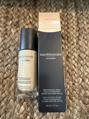 Bareminerals Barepro Performance Wear Foundation Liquid Warm Light 07 / 1 oz NEW
