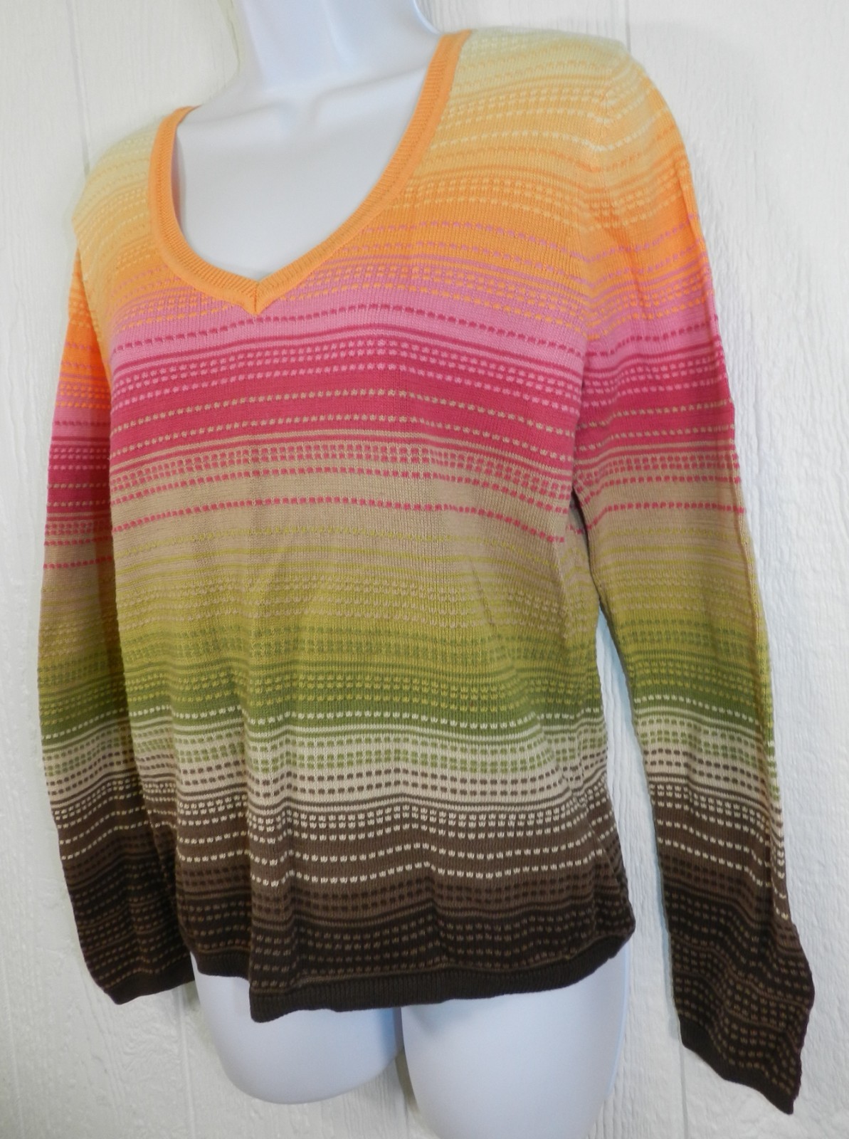 TALBOTS sweater Size MEDIUM Multicolored long sle… - image 2