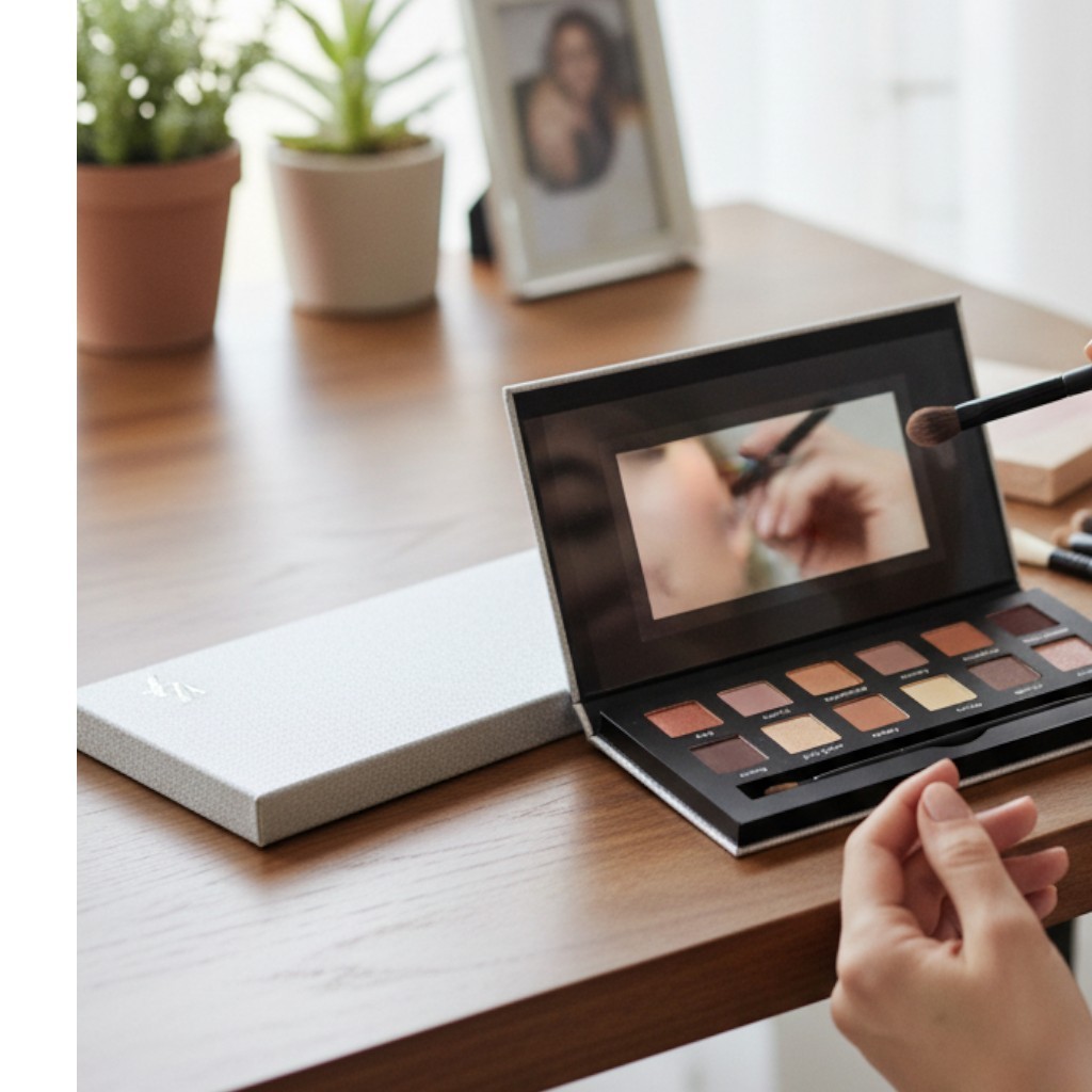 Blingtastic Eyeshadow Palette 12 Shades w Dual Eyeshadow Brush Brown NEW 3190₽