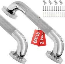 2 Pack 16 Inch Shower Grab Bar, Bars for Bathtubs 2 16 Inch, Silver