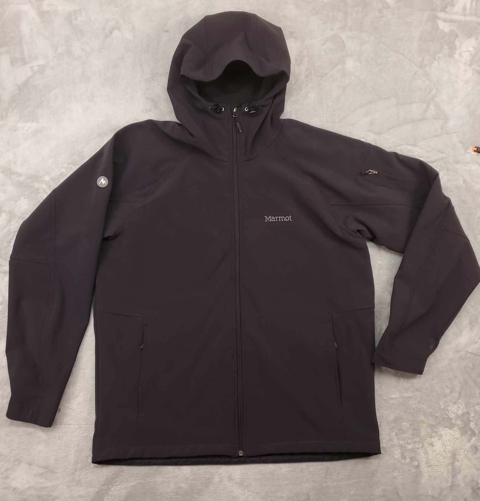 Marmot Jacket Mens 2XL Black Hooded Softshell Full Zip Fleec