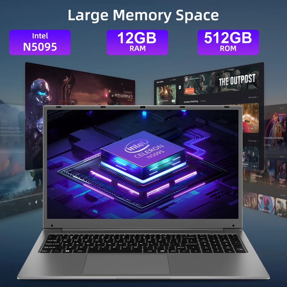 Notebook SGIN 17.3" Windows 11 Notebook Intel Quad-Core 2.9Ghz 12GB RAM 512GB SSD - Imagem 2 de 4