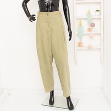 COS Culottes Pantalones Pana 100% Algodón Verde Recto Cintura Alta...