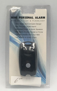 New BELT CLIP MINI PERSONAL ALARM w/ FLASHLIGHT 120dB in BLACK #SB-PAL120BLK