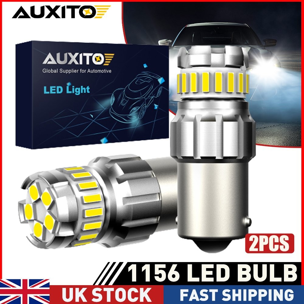 AUXITO 1156 7506 LED Reverse Backup Light Bulbs White 6500K Canbus Error Free 2x