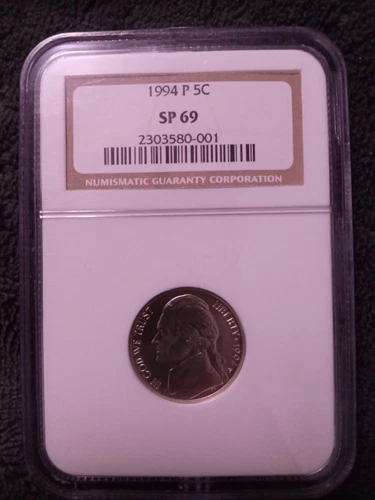 1994 P Jefferson Nickel NGC SP69 Toned Reverse