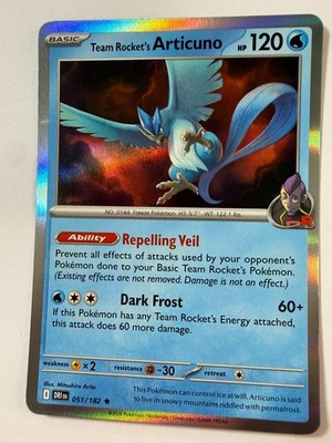 Pokémon TCG  Team Rocket's Articuno Rare Holo 051/182