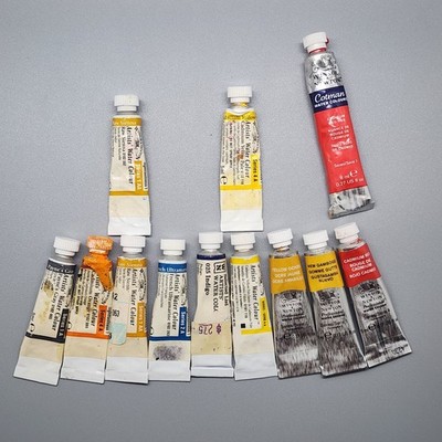 Lot of 12 Vintage Winsor & Newton Artists Water Colour 5ml Watercolor Tubes USED