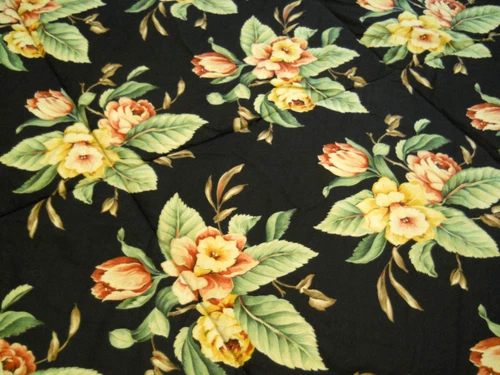 RALPH LAUREN Charleston Black Floral King Comforter French Country Cottage