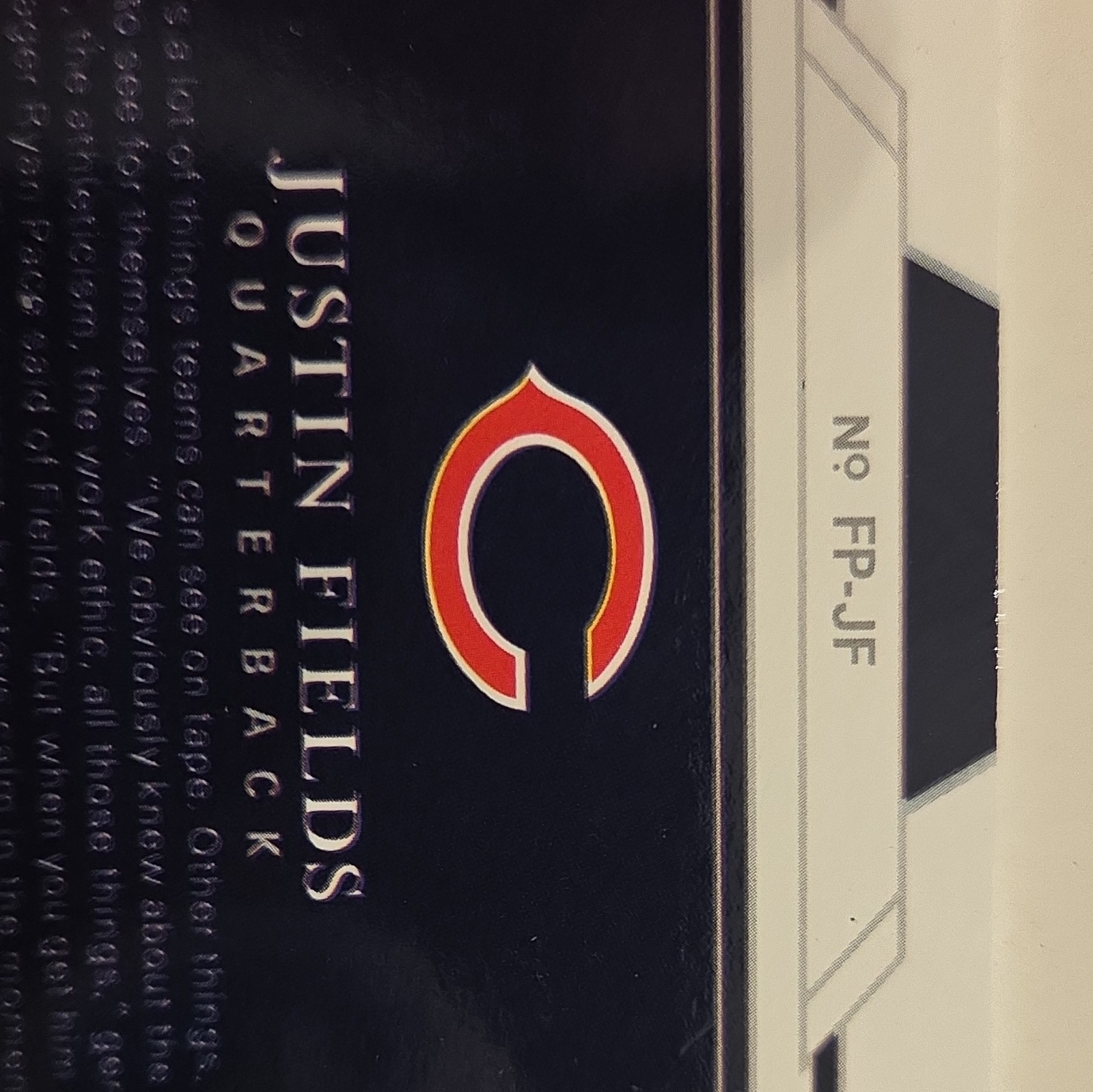 Panini 2021 National Treasures Field Pass Justin Fields Bears RC Auto /10 #FP-JF view 3