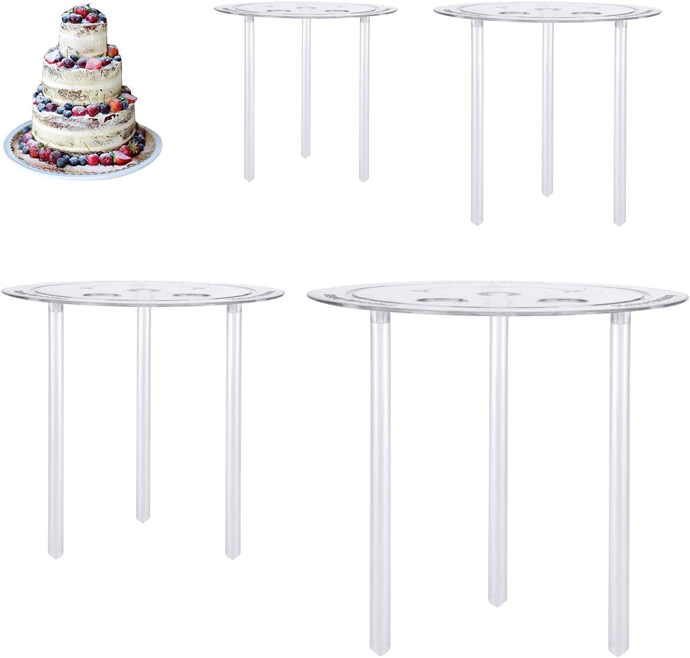 Multi-Layer Cake Supports Set with 12 Pieces Cake Dowels Rods for Tiered Cake,