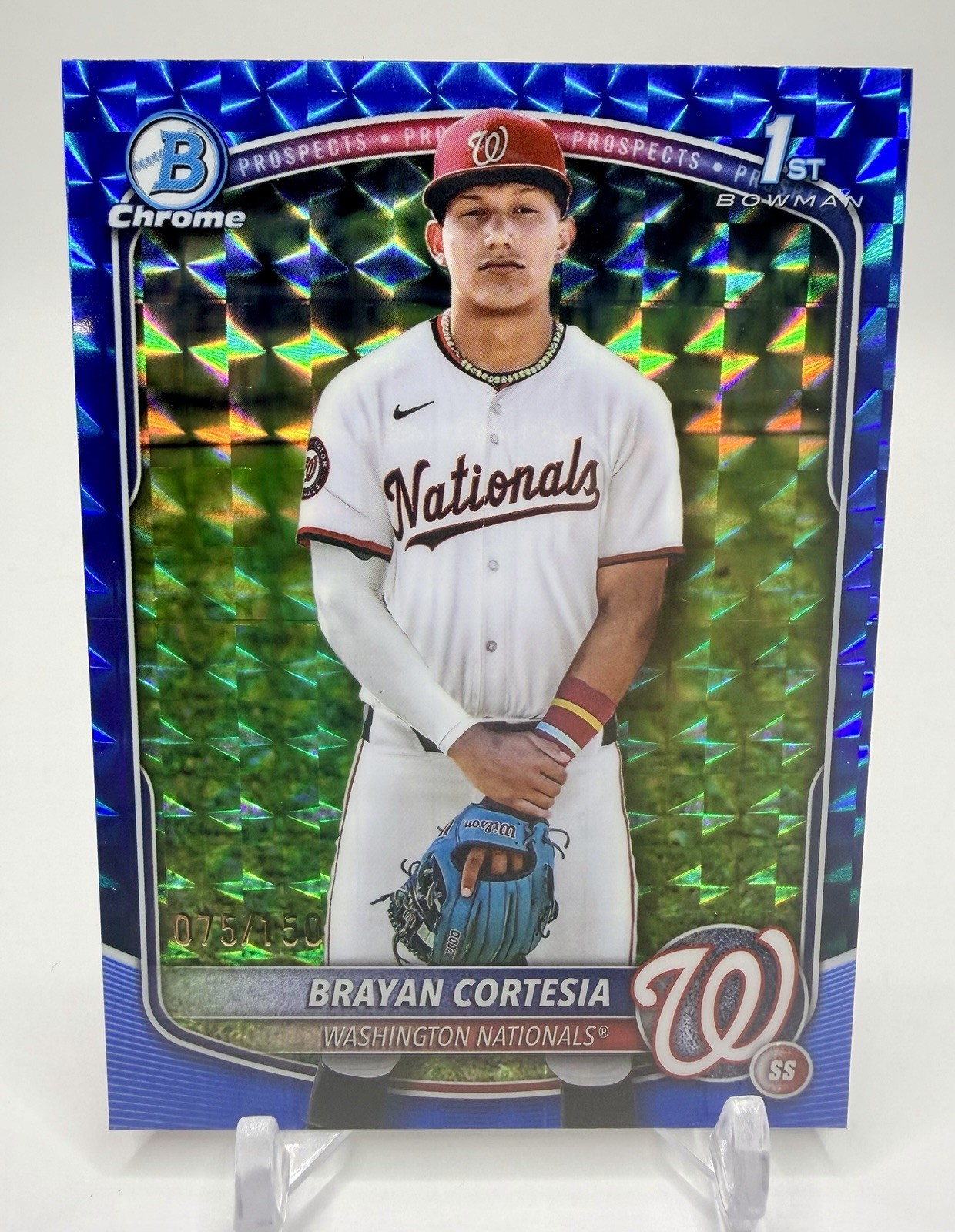 Brayan Cortesia 2025 Bowman Chrome Baseball #BCP-211 Blue Geometric /150 Nats