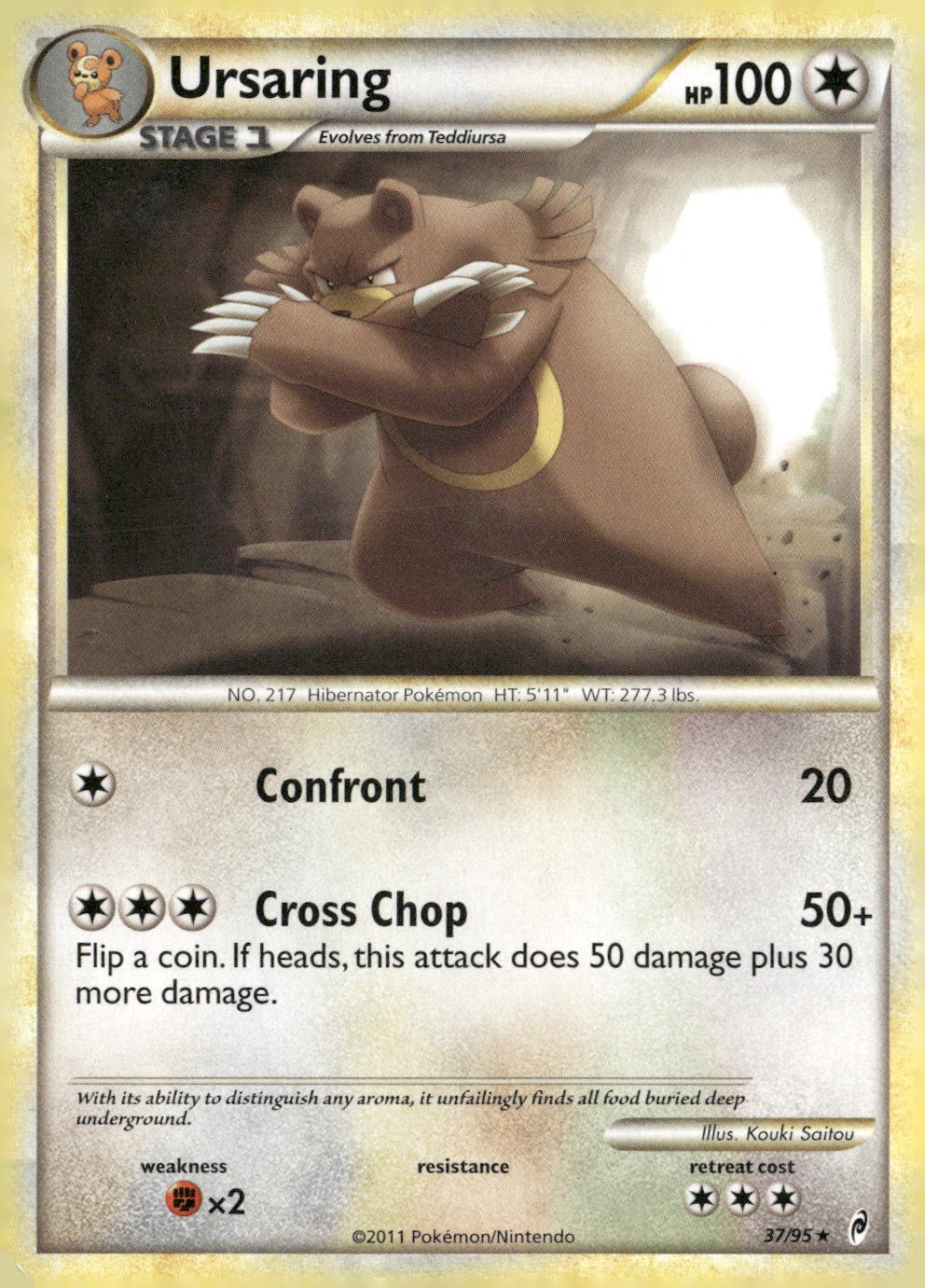 2011 Ursaring Rare Call of Legends 37/95 MP