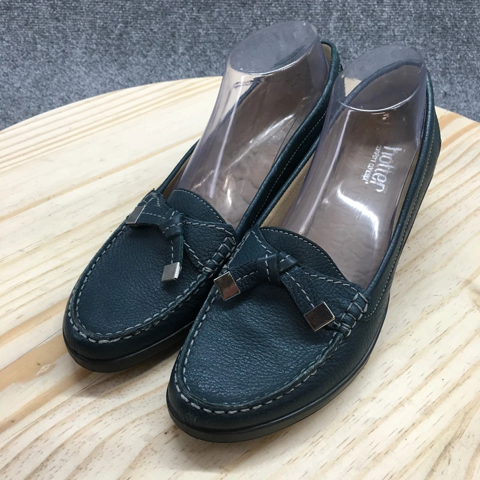 Lo último Zapatos Para Mujer 9.5 Vogue Bombas Azul Sin Cordones Informales Punta Redonda Tacones Bloque Foto 3 de 4