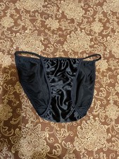 Vintage Victoria's Secret Satin Second Skin String Bikini Panties Size Large