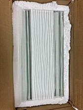 Lovdeco White Water Wave Glass Subway Backsplash Tile Glass 4sq.ft(MZ-75-2)