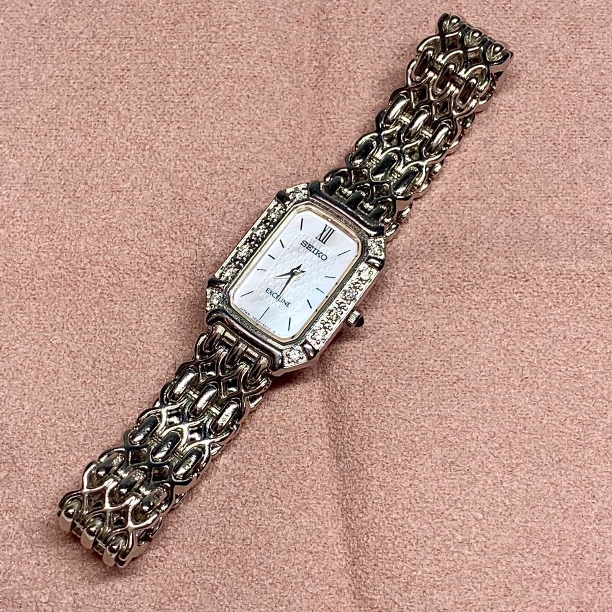 Square Dial Quartz Ladies Bezel Watch Dolce Seiko and Diamond Exceline Shell - vintagewatches.pk