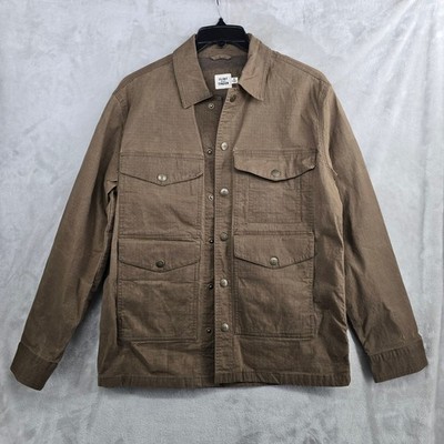 Flint and Tinder Mens small Waxed Jacket Brown Field Shirt Jacket