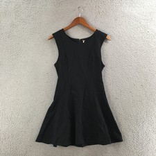 Free People Fit & Flare Dress Womens 4 Sleeveless Back Zip Cotton Blend Black