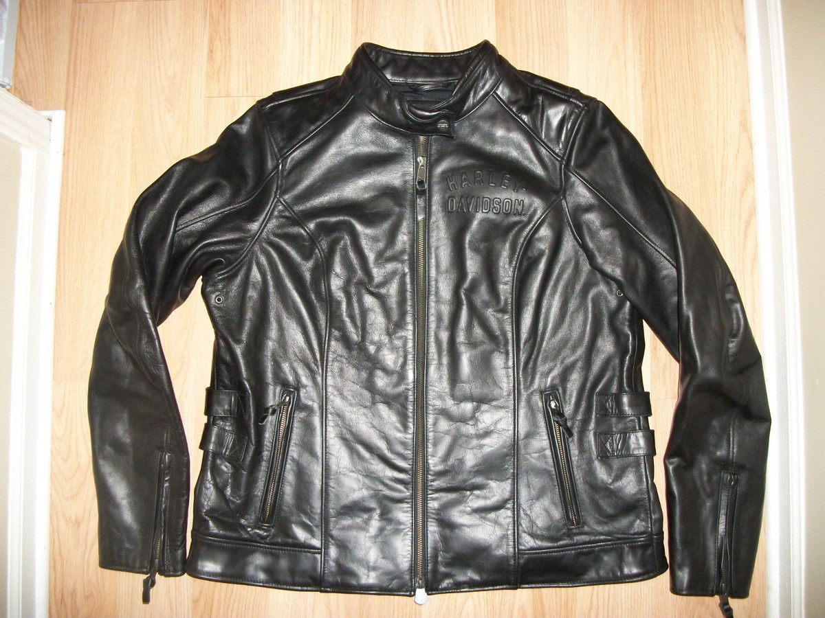 HARLEY-DAVIDSON LEATHER JACKET WOMAN SIZE XL CAFE RACER MODEL  display picture 1