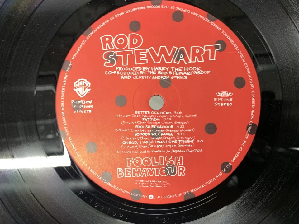 Rod Stewart Foolish Behaviour Japan LP [59308ER] - Image 2 of 3