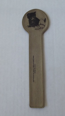 Kitty Cat w/ Chicken in Egg-Vintage Small World Greetings 7'' Bookmark