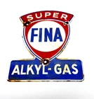 Super FINA - Vintage Porcelain Sign - Service Station Gasoline Motor Oil