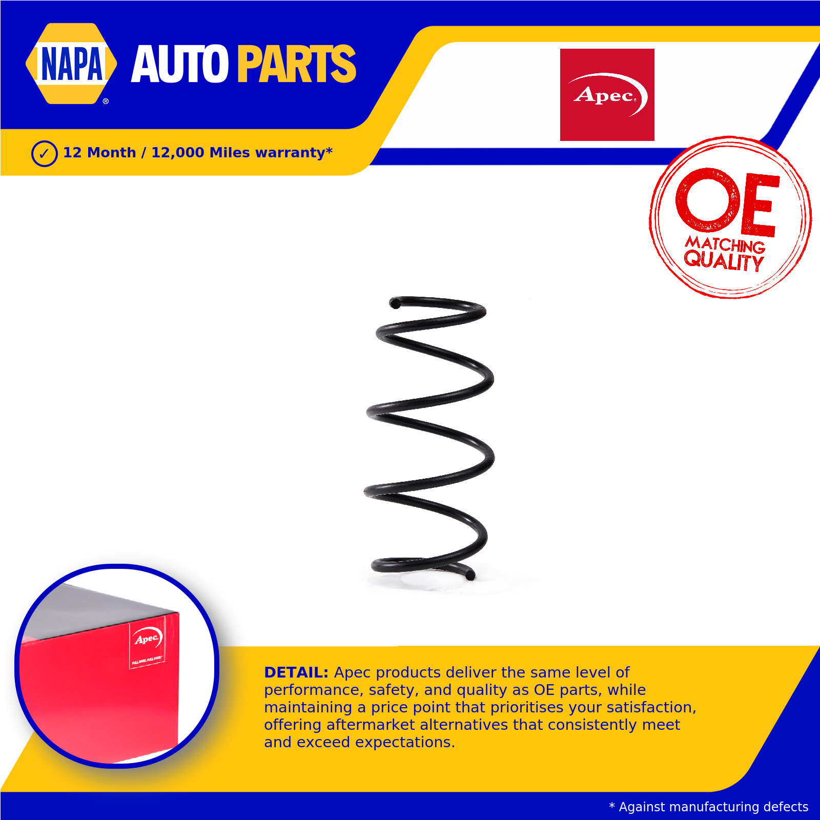 Coil Spring fits VW GOLF Mk7 1.2 Front 13 to 20 Suspension VOLKSWAGEN Apec New