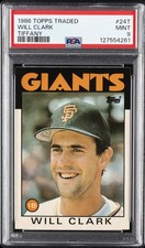 1986 TOPPS TRADED TIFFANY #24T WILL CLARK PSA 9