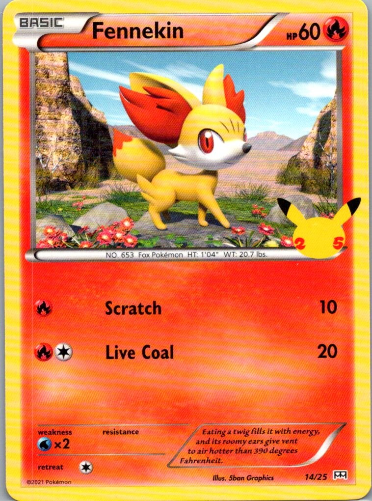 Pokemon TCG Fennekin 14/25 McDonalds Collection 2021 NM