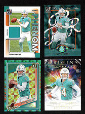 Quinn Ewers - Miami Dolphins - LOT of (4) BEAUTIFUL RC / Rookie Cards wih RELIC
