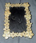 **VINTAGE** Silver & Beige/Cream Enamel & Rhinestones Flowers 2x3 Photo Frame — photo 2
