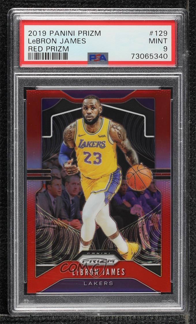 2019-20 Panini Prizm Red Prizm /299 LeBron James #129 PSA 9 MINT